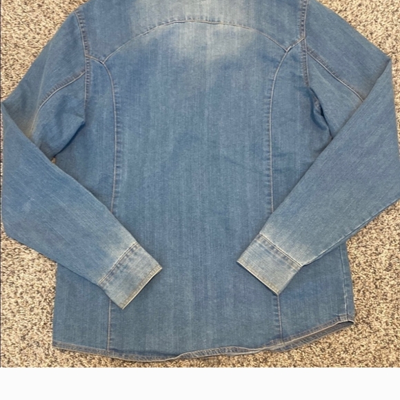 Ring of Fire Blue Denim Button-down Shirt Large - Picture 3 of 4